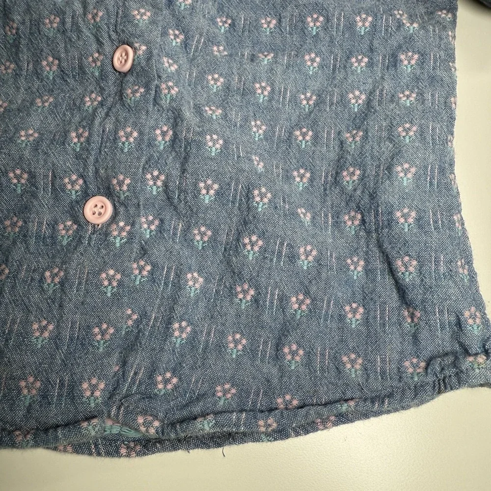 Oshkosh B'Gosh 4T Short Sleeve Shirt Made‎ In USA Pink Embroidered Peter Pan VTG